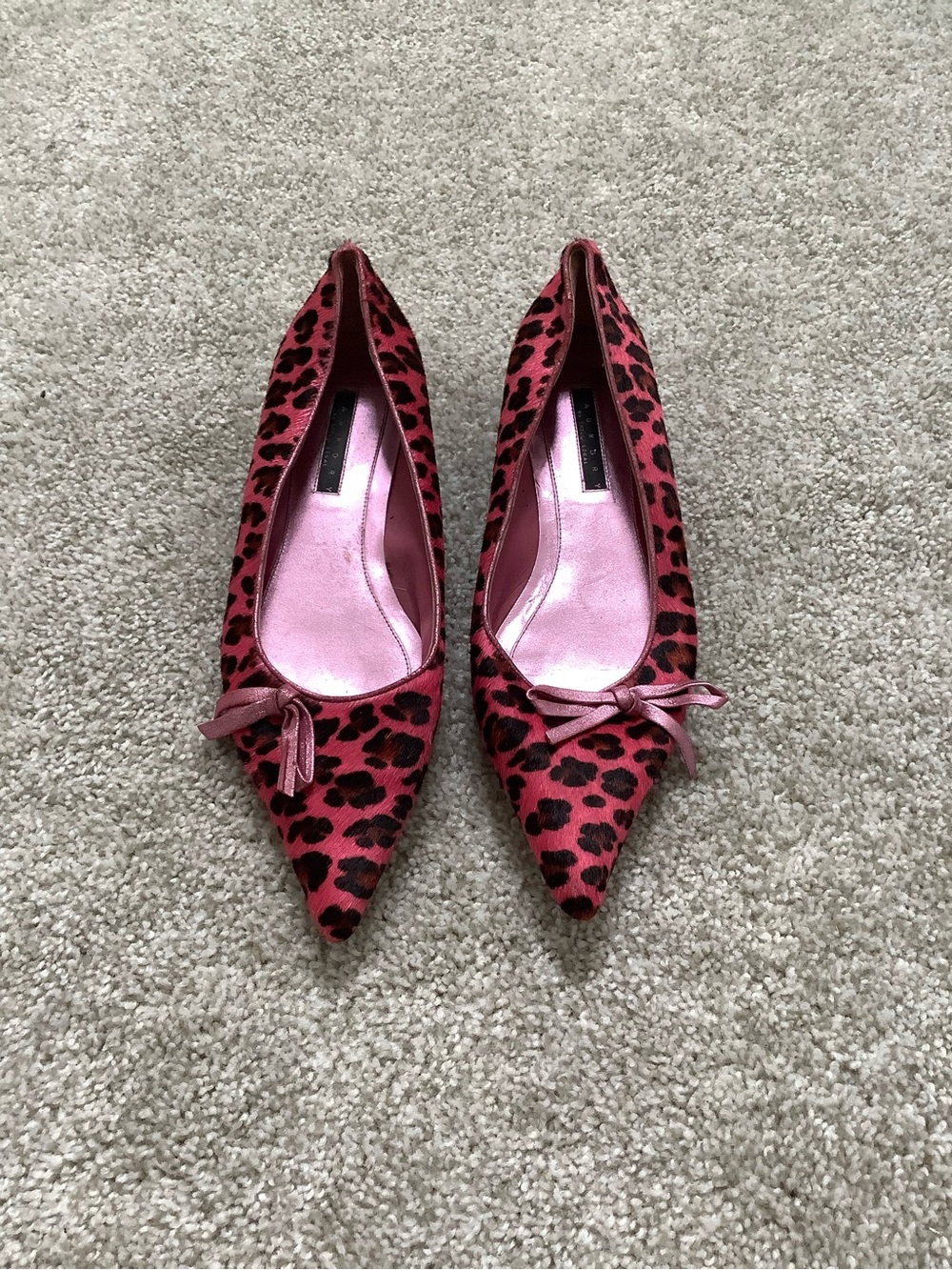 Laundry By Shelli Segal Pink Leopard Pointed Toe Ballet Flats
